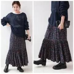 美品 ジャーナルスタンダード フラワープリーツマーメイドスカート 定価9900円