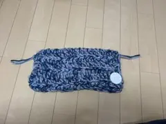 ブルー系 猫耳ニット帽 編み物