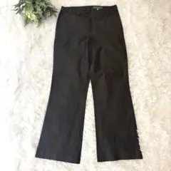 デプレ カジュアルパンツ M チャコールグレー ウール混 美シルエット 上品
