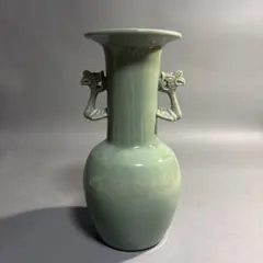初代 諏訪蘇山作 青磁鳳凰耳付 花瓶 花生 花器 共箱 PE1233 - メルカリ