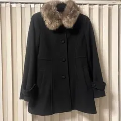 OZOC Aラインコート フェイクファー ブラック コート アウター 黒