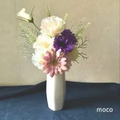 m52☆フラワーアレンジ　仏花　お仏壇用　造花アレンジ　花器なし