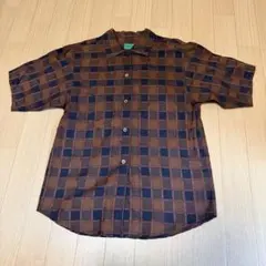 KENZO PARIS チェック柄 半袖シャツ ブラウンのサムネイル