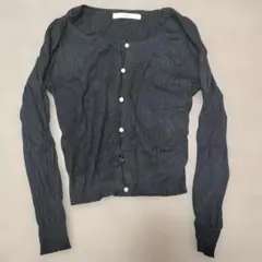 ef-de リブ編み 長袖カーディガン ダークグレー　ブラック　黒　レディース