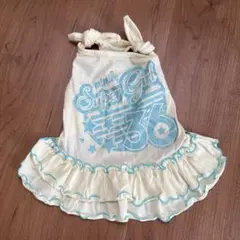 MIMILE 犬服 Lサイズ フリル付きワンピース クリーム色