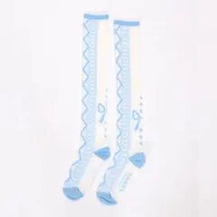 axes femme kawaii レースアップ柄オーバーニー サックスのサムネイル