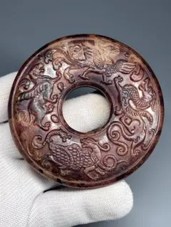 本玉 鳳凰　時代物 お守り 極細工 和田玉 漢代 骨董 玉彫 古玩 開運 本玉 鳳凰 時代物 お守り 極細工 和田玉 漢代 骨董 玉彫 古玩