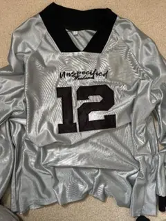 Y2Kスタイル　シルバーフットボールジャージ