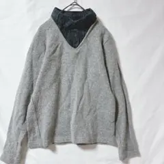 Ciaopanic チャオパニック ドッキング グレー チェック 切り替えニット