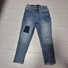 デニムブルー スリムフィット長ズボン