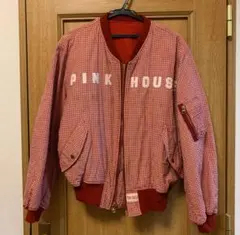 【レア】PINK HOUSE 赤 チェック MA-1ジャケット