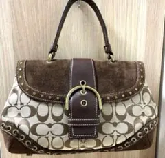 COACH ソーホー スエード　シグネチャー　ワンショルダー y2k リボン