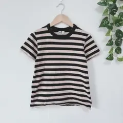 【ユニクロ】半袖Tシャツ カットソー ボーダー柄 クルーネック カジュアル（M）