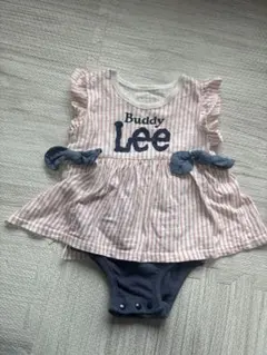 Lee ストライプロンパース フリル袖　60〜70サイズのサムネイル