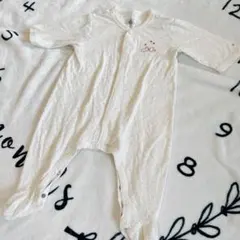 プチバトー　PETIT BATEAU　綿　足つきロンパース　67cm　6M