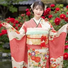 振袖 　完全フルセット　24点　成人式　結婚式　前撮り　オレンジ　総絞り　美品