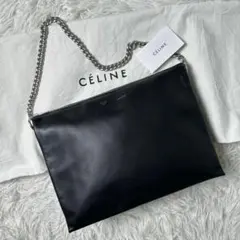 美品!希少! CELINE トリオ チェーンショルダー ラージ レザー 2way