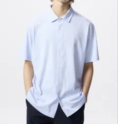 新品　エアリズムコットンフルオープンポロシャツ　UNIQLO ライトブルー　L