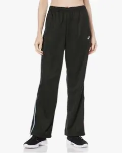 ASICS ブラック ジャージパンツ サイドストライプ