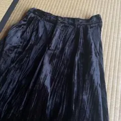 ブラック黒 ベルベット　ベロア ワイドパンツ　スラックス　別珍
