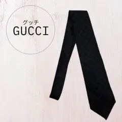 GUCCI ブラック ネクタイ GGパターン シルク 総柄 メンズ ハイブランド