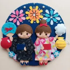 夏祭り☆花火☆フェルトリース ハンドメイド - メルカリ