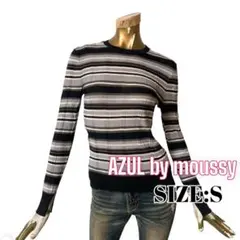 ⭐️A1013⭐️ AZUL ♥ マルチボーダー 袖スリット シアーニット 長袖