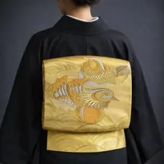 【C3-66】袋帯 単品 六通 ゴールド 420cm フォーマルシーンにオススメ