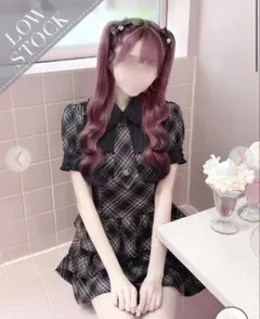 HONEYMEW ノースリーブチェックシフォンワンピース ブラック XS - メルカリ