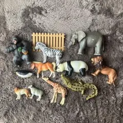 動物フィギュア11体セット アニア他　柵付き