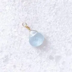 18KGP アクアマリンAAA 天然石ペンダントトップ ネックレスチャーム