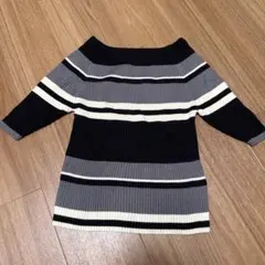 AZUL by moussy ボート ５分袖 ニット