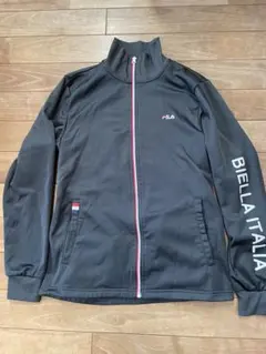 美品　フィラFILAジャージ　ジャンパー　裏起毛 トラックジャケット M 黒