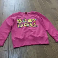 BABY DOLL トレーナー 130 ピンク 王冠デザイン
