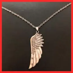 ★Ｂ級品★アンティークシルバーカラーの大きなフェザーのネックレス⭕️商品説明必読