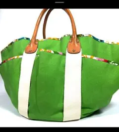 RALPH LAUREN グリーンキャンバストートバッグ