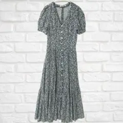 スナイデル　パフスリーブ　フラワープリント ロングワンピース サイズ0