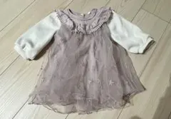 キッズ、ベビー　フリルワンピース　裏起毛サイズ90