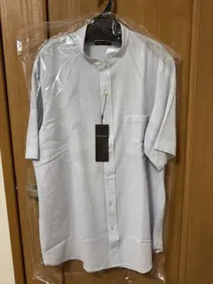 【新品】 Paul Stuart 麻混モシャ　バンドカラーシャツ　XLサイズのサムネイル