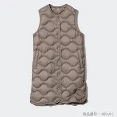 ユニクロ　ウルトラライトダウンロングベスト Ｍ　ブラウン