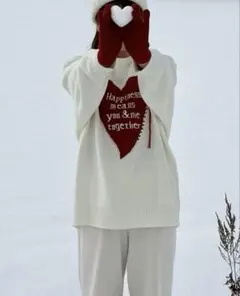 ぐちまゆCp-ハートレタリングニットプルオーバー