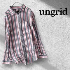 アングリッド ungrid ストライプ 長袖シャツ コットン 100% ボタン