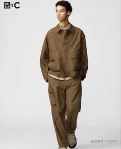 美品タグ有り UNIQLO ワイドフィットカーゴパンツ ブラウン