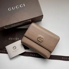 【極美品】GUCCI GGパターン 三つ折り財布 ベージュ　ロゴ 楽天市場】グッチ GUCCI 3つ折り財布 ベージュ レディース 627073