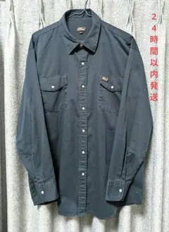 Dickies ディッキーズ 長袖ワークシャツ ネイビー LLサイズのサムネイル