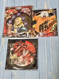 ワンピース　輩缶バッジ　ベポ　ホーキンス　ユースタスキャプテンキッド