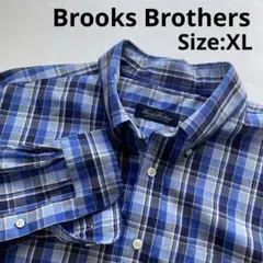 美品！ブルックスブラザーズの爽やかチェックのB.D.シャツXL ビッグサイズ