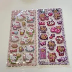 正規品 2枚セット ハローキティ 日焼けキティ ぷっくりシール マシュマロシール