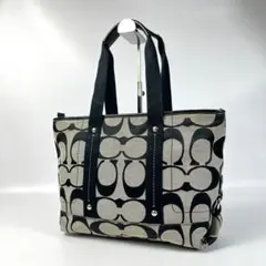 COACH 22455 コーチ シグネチャー トートバッグ ブラック グレー 