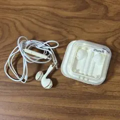 iPhone用 有線イヤホン マイク付き リモコン付き ホワイト ケースあり